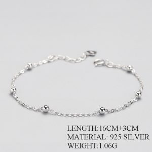 INZATT Reale 925 Sterling Silver Spacer Bead Braccialetto Chain Minimalista Gioielleria Raffinata Per Le Donne Festa di Compleanno Accessori Regalo