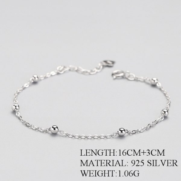 INZATT Reale 925 Sterling Silver Spacer Bead Braccialetto Chain Minimalista Gioielleria Raffinata Per Le Donne Festa di Compleanno Accessori Regalo