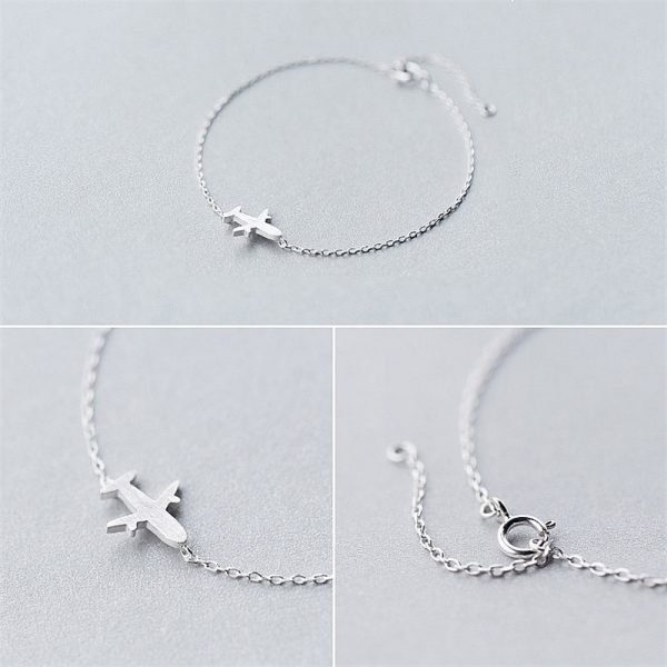 INZATT Minimalista Geometrica Aereo Braccialetto Reale Dell'argento Sterlina 925 di Personalità Gioielleria Raffinata Per Le Donne di Compleanno Accessori 3