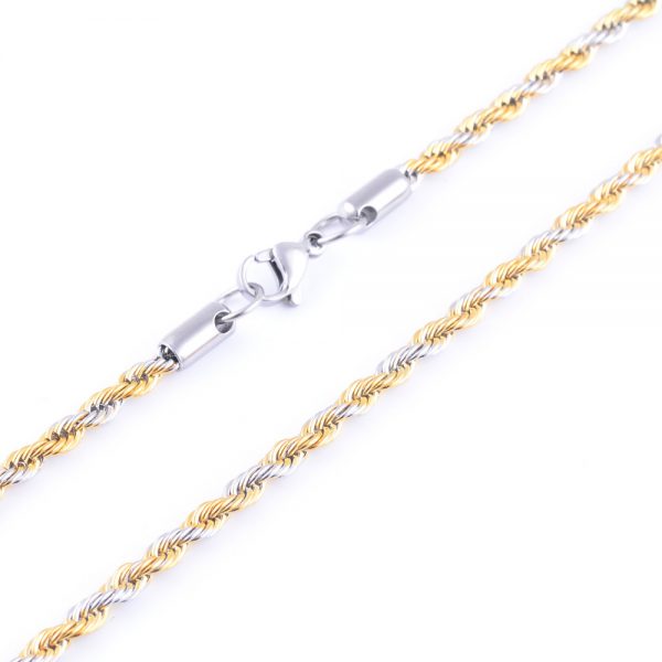 Trasporto Libero Oro Argento Tono Catena Della Corda di Alta Qualità In Acciaio Inox Collana Corda Catena Per Le Donne Degli Uomini Dei Monili Regalo 1