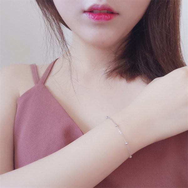 INZATT Reale 925 Sterling Silver Spacer Bead Braccialetto Chain Minimalista Gioielleria Raffinata Per Le Donne Festa di Compleanno Accessori Regalo 2