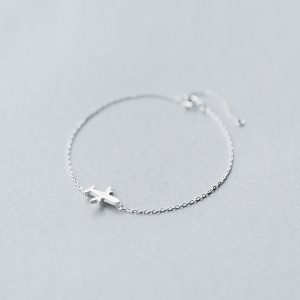 INZATT Minimalista Geometrica Aereo Braccialetto Reale Dell'argento Sterlina 925 di Personalità Gioielleria Raffinata Per Le Donne di Compleanno Accessori