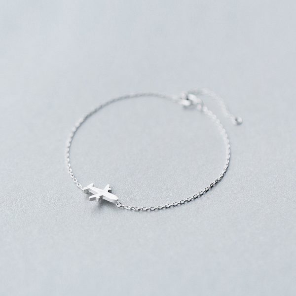INZATT Minimalista Geometrica Aereo Braccialetto Reale Dell'argento Sterlina 925 di Personalità Gioielleria Raffinata Per Le Donne di Compleanno Accessori