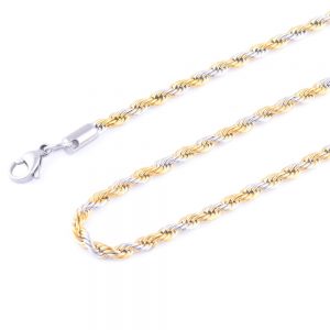 Trasporto Libero Oro Argento Tono Catena Della Corda di Alta Qualità In Acciaio Inox Collana Corda Catena Per Le Donne Degli Uomini Dei Monili Regalo