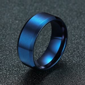 ANELLO UOMO ACCIAIO BLU