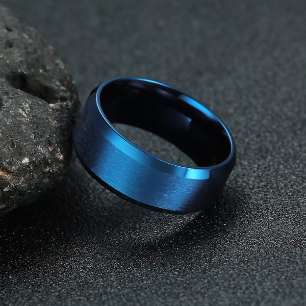 ANELLO UOMO ACCIAIO BLU
