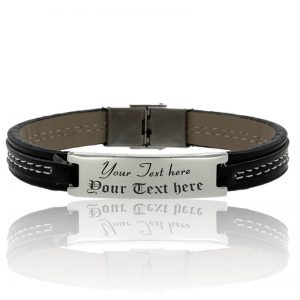 BRACCIALE CUOIO E ACCIAIO PERSONALIZZATO